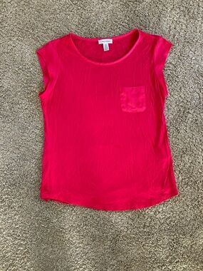 Calvin Klein Bright Pink Scoop Neck Pocket Tee